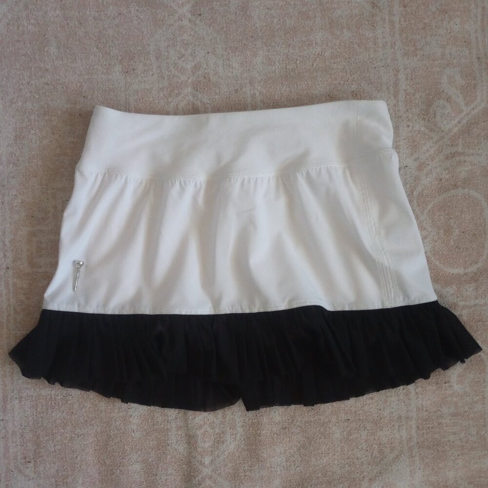 Preppy Golf Skirt Skort White Preppy Tennis Ruffle Hem Country Club FlirTee